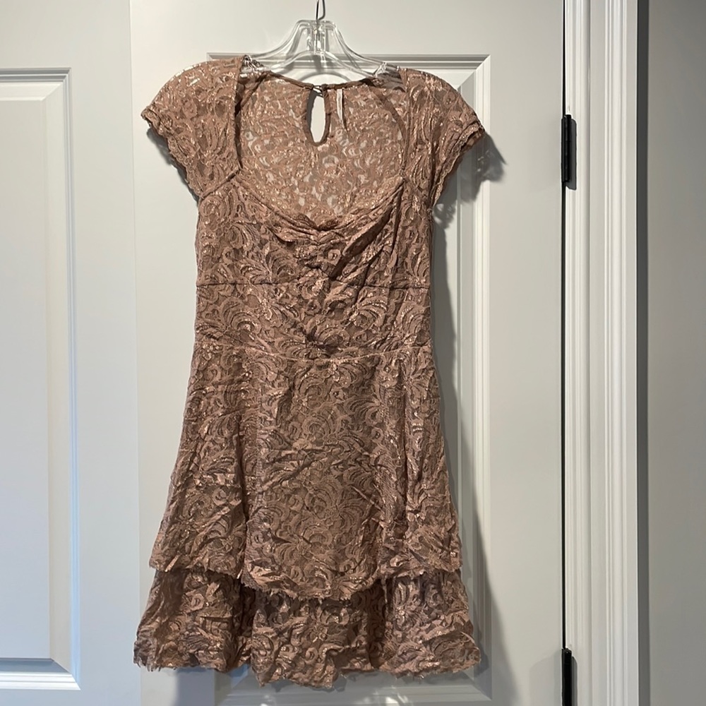 Free people cap sleeve lace dress